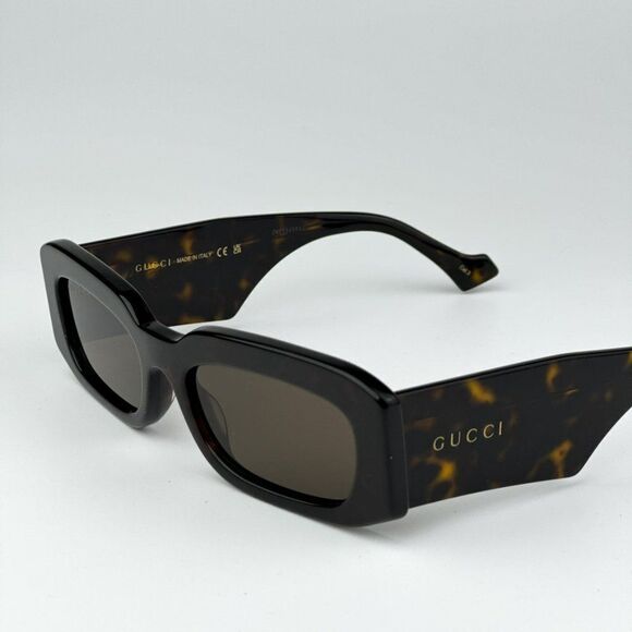 NEW Gucci GG1426S 002 Dark Havana Brown Unisex Rectangle Sunglasses GG 1426s - Picture 1 of 11